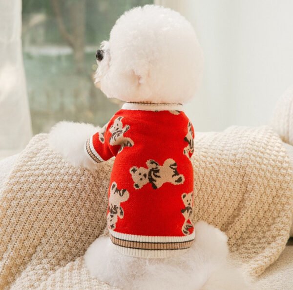 Dog Cat Sweater Preppy Style V-neck Striped Vest Pet Puppy Winter Warm Clothes Apparel For Dogs Cats - Image 7