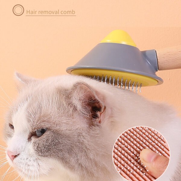 OneKey Pet Hair Remover Comb Pet Comb Grooming Brush Pet Hair Cleaner Brush Cat Shedding Brush Self Cleaning Slicker For Long & Short Hair Cats And Dogs - Image 2