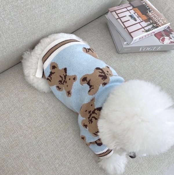 Dog Cat Sweater Preppy Style V-neck Striped Vest Pet Puppy Winter Warm Clothes Apparel For Dogs Cats - Image 8