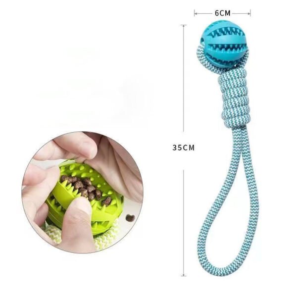Dog Toys Treat Balls Interactive Hemp Rope Rubber Leaking Balls For Small Dogs Chewing Bite Resistant Toys Pet Tooth Cleaning Bite Resistant Toy Ball For Pet Dogs Puppy - Image 7