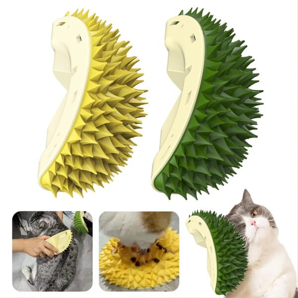 Durian Cat Brush, Dog Cat Self Groomer, Wall Corner Scratcher Massage Combs - Image 2