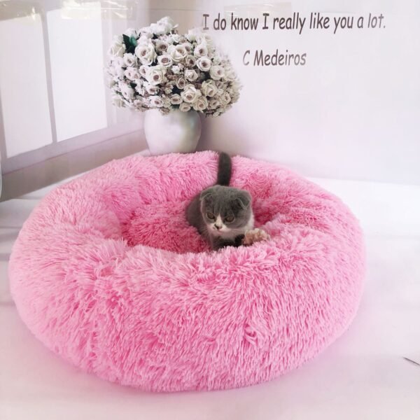 Small Dogs Round Plush Cat Litter Kennel Pet Nest Mat Puppy Beds - Image 8