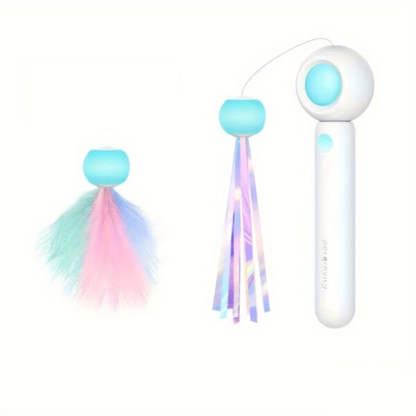 Cat Teaser Stick, Retractable Cat Wand With Replacement Head, Cat Feather Toy, Cat Interactive Toy For Indoor Cats For Relief Boredom And Exercise - Image 10