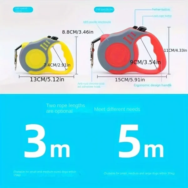Pet Traction Device, Pet Dog Automatic Retractable Traction Rope, Bone Printed Dog Walking Rope, Dog Chain, Dog Rope - Image 2