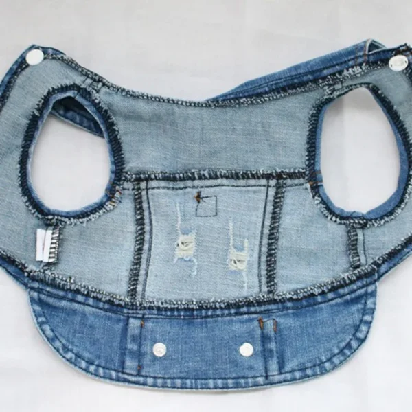 Cool Dog Jeans Jacket for Small Medium Dogs, Fashion Puppy Clothes for Chihuahua Yorkie Poodle Apparel - Image 6