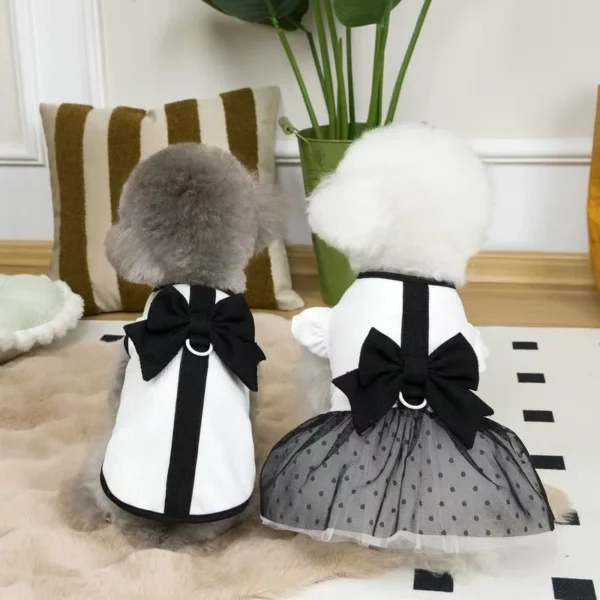 Luxury Dog cat Dress Bowknot Lace Summer Puppy Clothes Skirts Cotton T Shirt Girls Dog Costume Chihuahua Bichon Dog Apparel