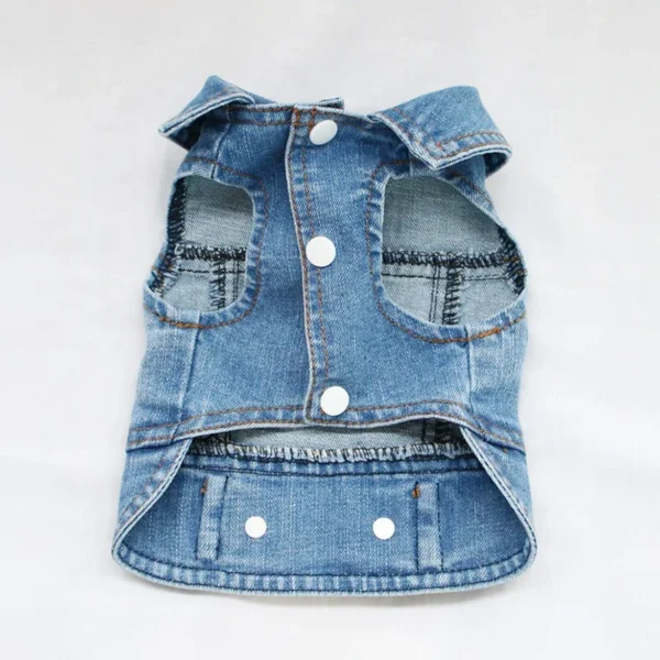Cool Dog Jeans Jacket for Small Medium Dogs, Fashion Puppy Clothes for Chihuahua Yorkie Poodle Apparel - Image 4