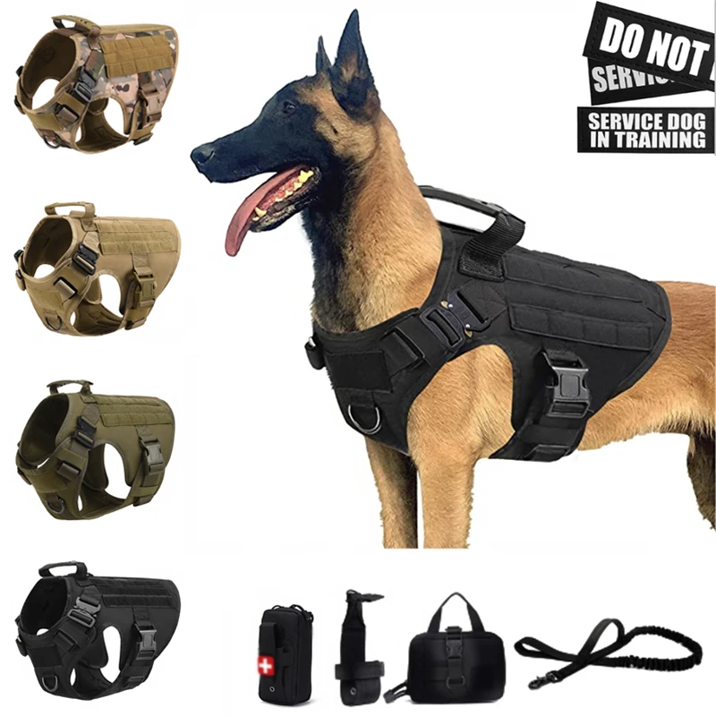 Tactical Military Vest Pet German Shepherd Golden Retriever Tactical Training Dog Harness and Leash Set For All Breeds Dogs 8 kf Sb5dc66a2d0a24509abef73cae887b7ceu