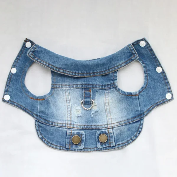 Cool Dog Jeans Jacket for Small Medium Dogs, Fashion Puppy Clothes for Chihuahua Yorkie Poodle Apparel - Image 5