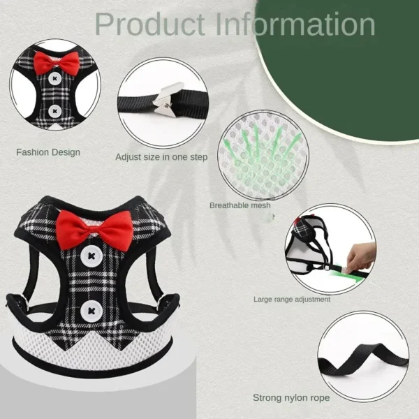Elegant Bow Dog Collars Necktie Traction Rope Christmas Pet Harness for Small Medium Dogs Cat Chest Strap - Image 3